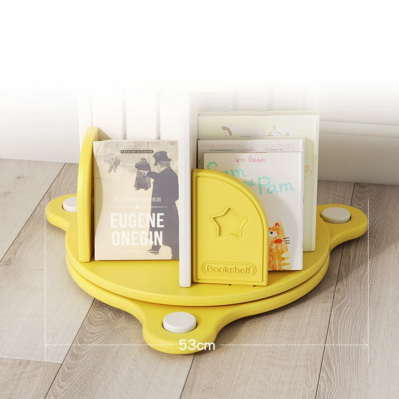 Rotating Bookshelf Floor 360 Degrees Library Furniture Book Racks for Home Round Bookshelf