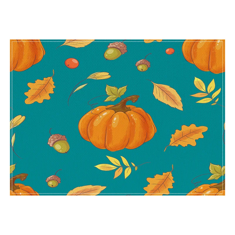 Wholesale Washable Thanksgiving Autumn Placemats Print Table Place Mats