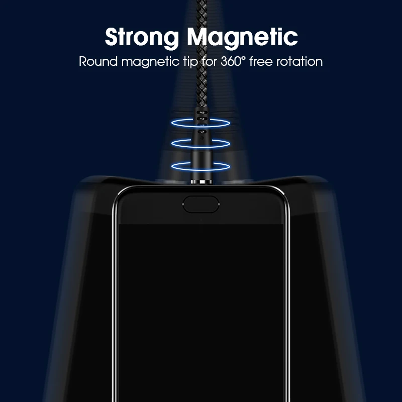 Нейлоновый Плетеный зарядный кабель 3 в 1 Магнитный кабель для мобильного телефона Micro USB кабель