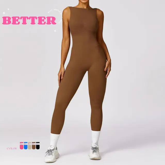 Wholesale New  Leggings Fitness Yoga Clothes Set High Strength Sportswear Gym Workout One Piece Yoga Jumpsuit for Women