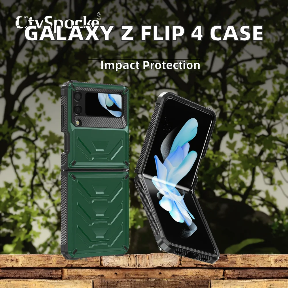 Luxury Phone Case for samsung Shockproof Screen Protector Black Mobile Phone case for samsung Z Flip 4 Z Flip3