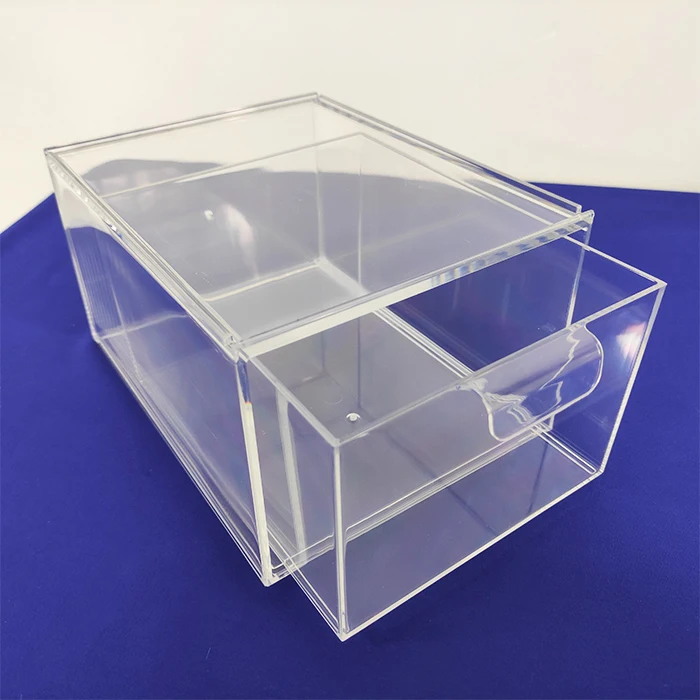 Desktop Stackable Rectangular Clear Acrylic Makeup Storage Drawer Box Acrylic Bathroom Organizer
