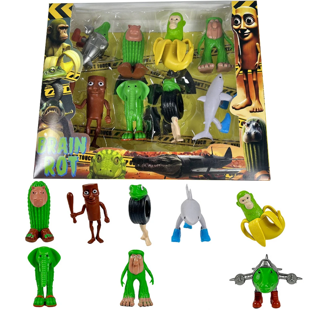 8 Brainrot Figuren Set - Italian Anime Sammlerfiguren 8,5x5 Cm