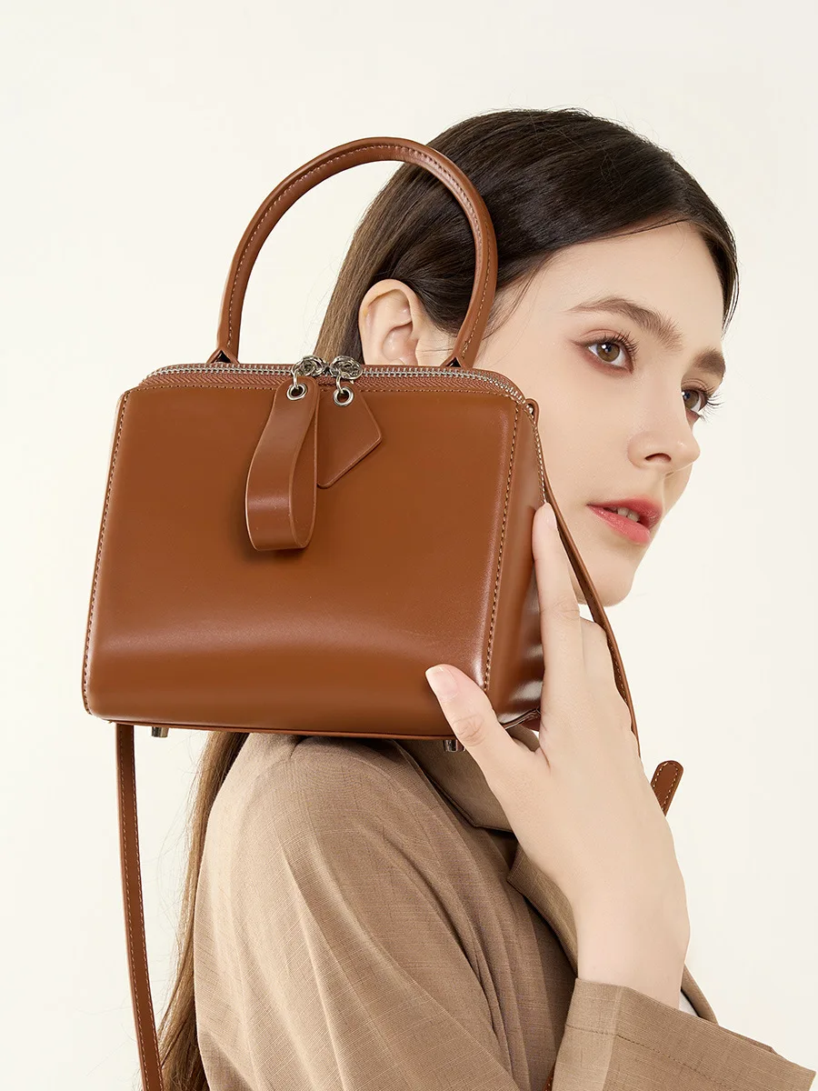 2026 New Arrival Leather Square Box Saddle Bags for Ladies Leather Crossbody Shoulder Bag for Women’s Female Girls