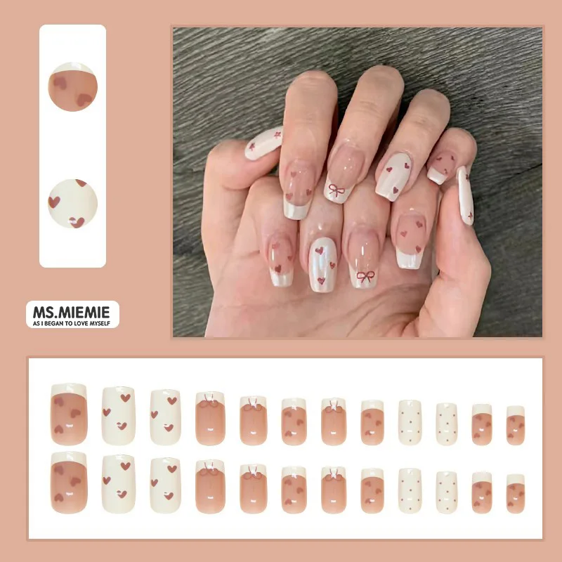 Ms.Miemie 24-Piece ABS French Short Nails Nail Wholesale Wholesale Press on Nails