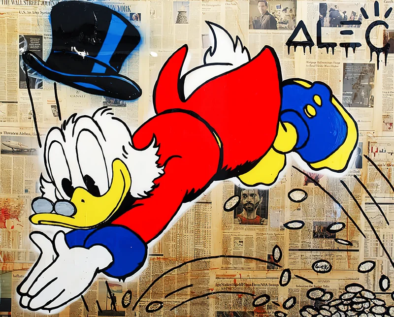 Wholesale Cartoon Duck Graffiti Money Wall Art Pictures and Street