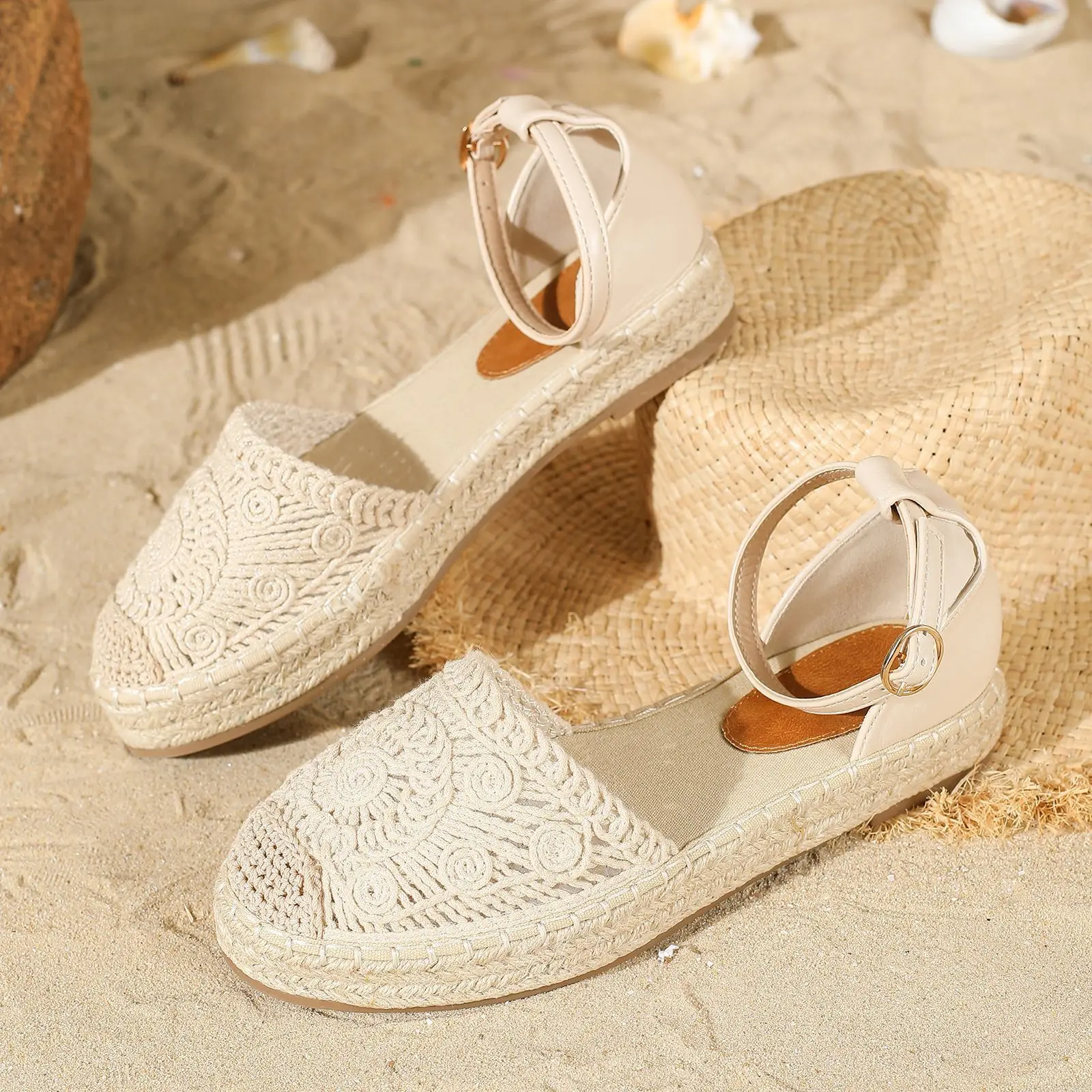 Korean Version Hemp Rope Platform Sole Sandals for Elegant Women