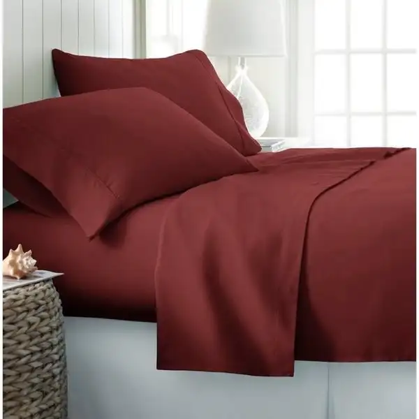 Wholesale Wrinkle Free Hypoallergenic 4pcs Double 200TC Microfiber  Seersucker Polyester Bed Sheet Set factory