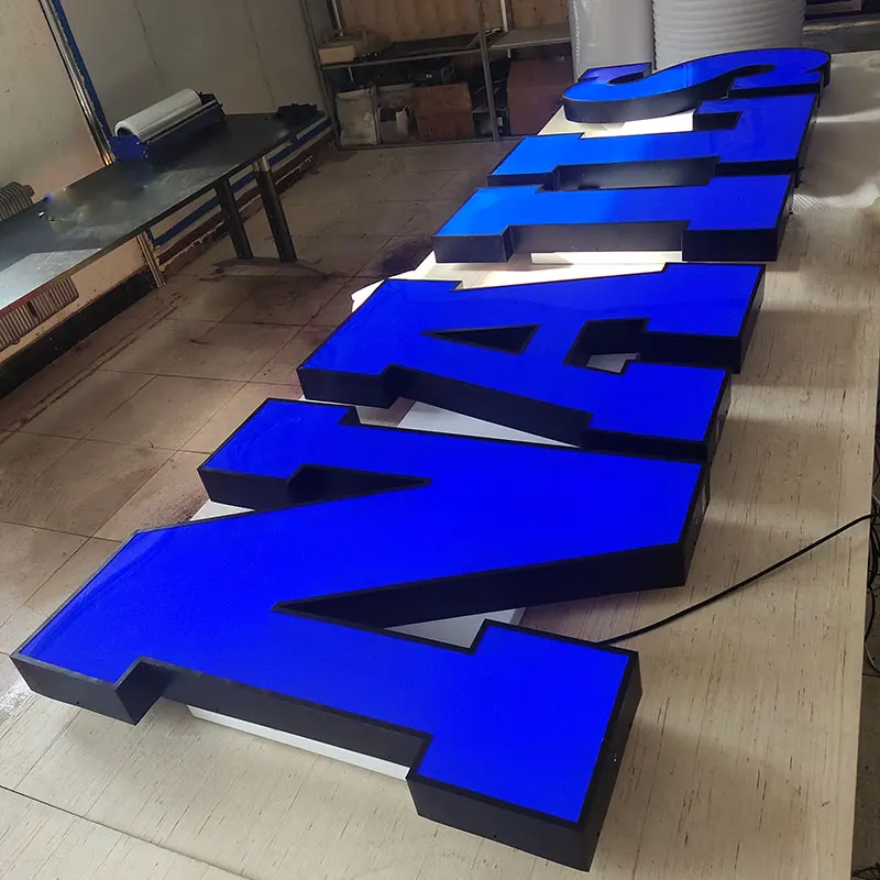 Custom Channel Letter Advertising Shop Name Board Design Acrylic Led 3D Letter Sign Light Word Display for Building Sign Board