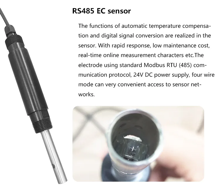 Water Conductivity Tds Sensor Conductivity Meter Sensor 4-20 mA Platinated