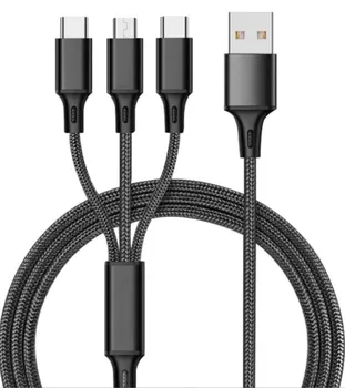 UUTEK Fast shipping 2024 new products Universal mobile phone charging cable chargers 3-in-1 usb cable 2.4A type c cable