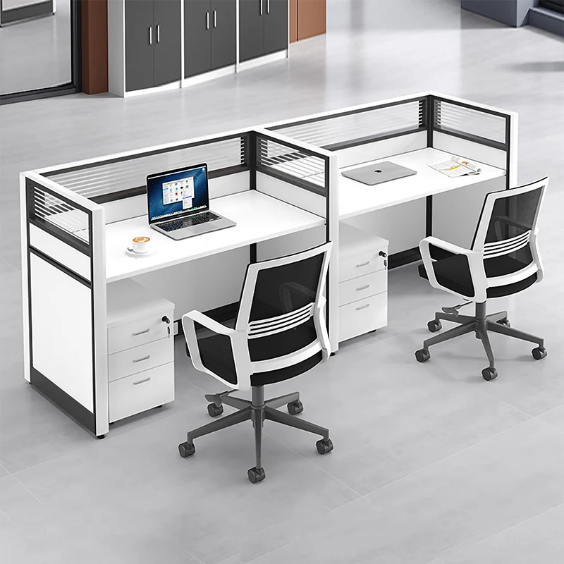 Modern Design 4-Person Modular Computer Workstation Commercial Furniture Office Desk for Staff Enhanced Readability Visibility