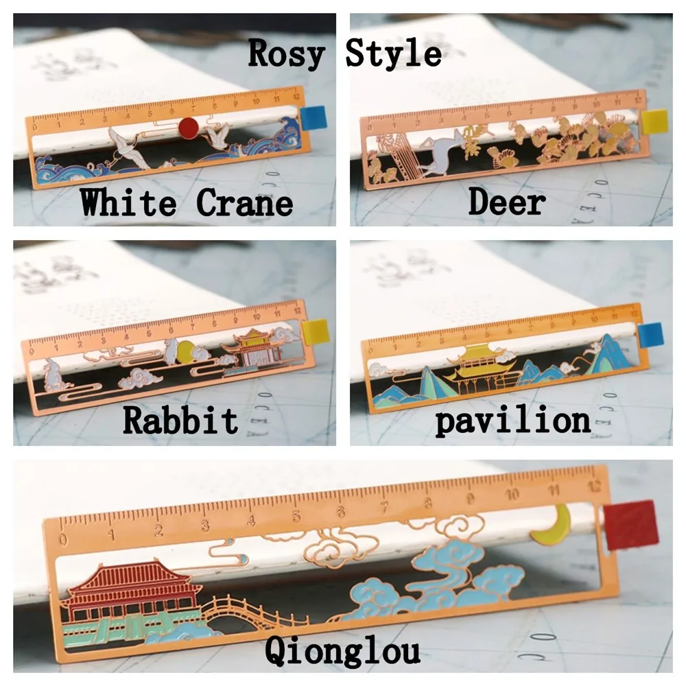 Bookmark Measuring 12 Cm Metal Ruler - Straight Edge Bookmark for Measure