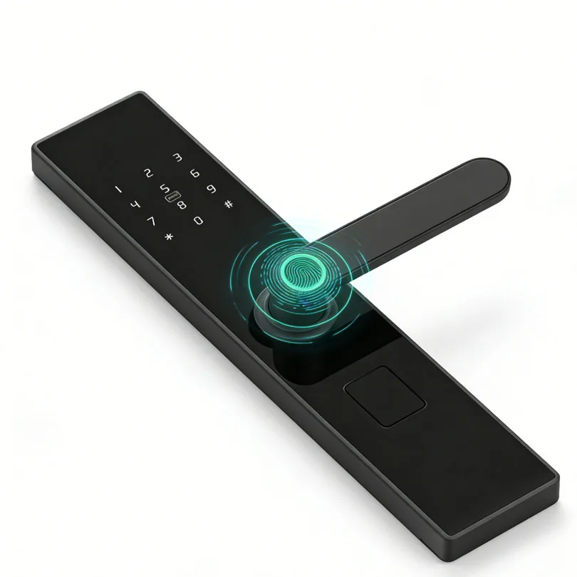 ล็อกประตูอัจฉริยะทำจากอลูมิเนียมอัลลอยด์ ราคาโรงงาน สำหรับบ้านและโรงแรม รองรับการควบคุมผ่านแอปพลิเคชัน รหัสผ่าน และบัตร ล็อกความปลอดภัยสำหรับประตูของ Kaisstar