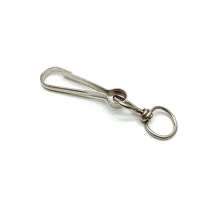 Stainless Steel Snap Spring Clip Hooks Rings Buckle Keychain Lanyards Zipper Hanging Buckle Keychaine Keyring Accessory