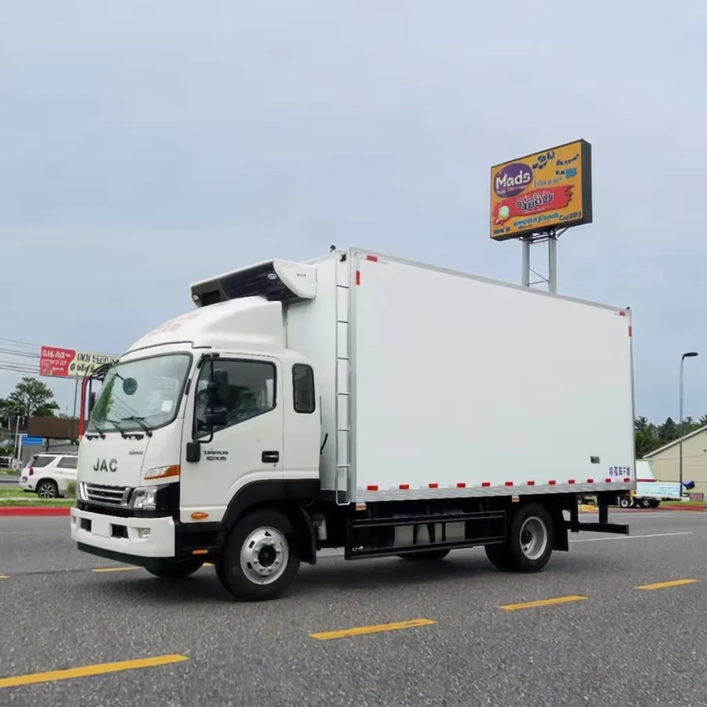 Para JAC Condição Nova 10 Toneladas 4x2 Caminhão Refrigerado a Diesel Transmissão Manual Transportador de Alimentos Congelados