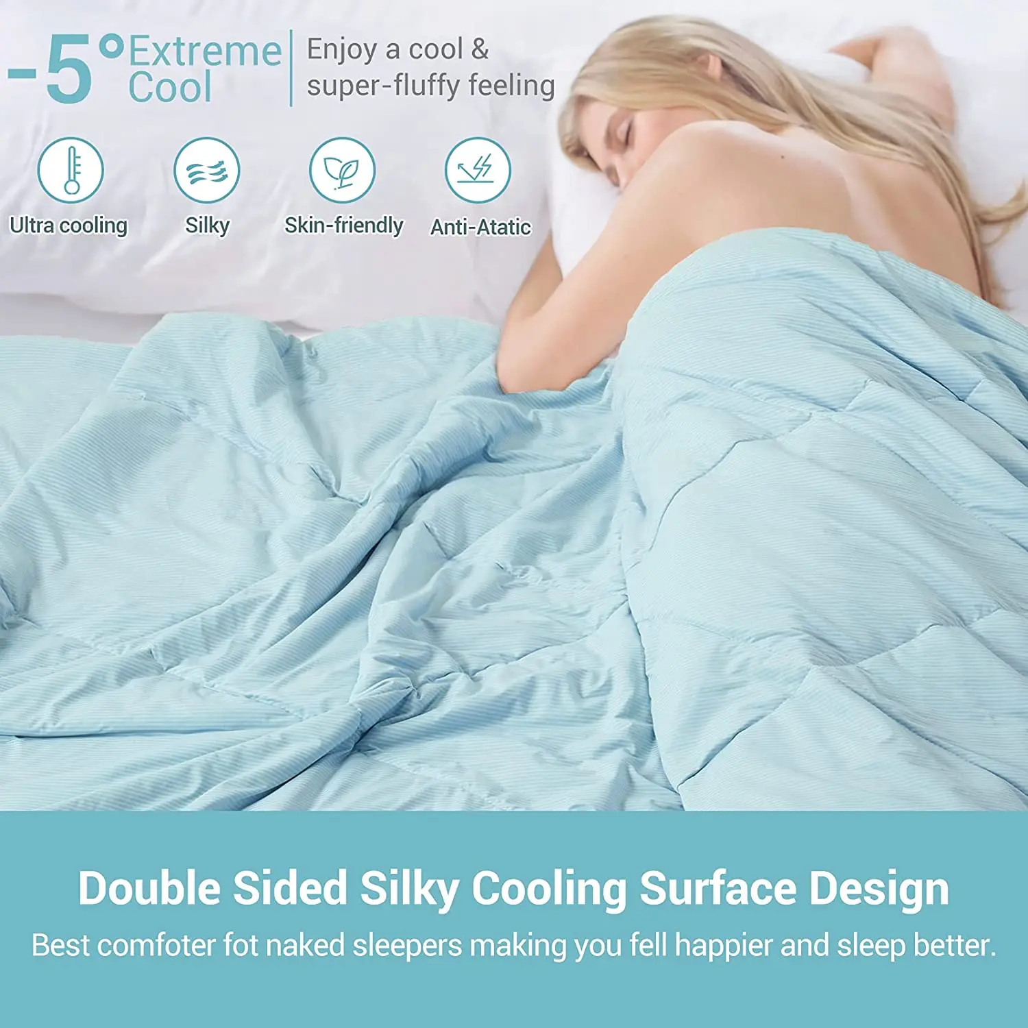 Hypoallergenic Cooling Comforter Keep Cool Doublesided Cold Tech
