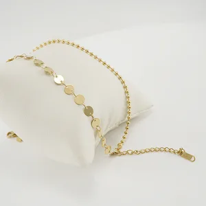 European American Fashion Stainless Steel Personality Niche Anklet Gold-color Plated Small Chain Women's Geometric