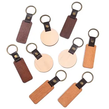 custom car keychain Wood Keychains China Custom Laser Engrave Name Wooden Key chains Blank Inital Wood Keychain