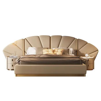 Designer Italian Leather Bed - Perfect for Luxury Flat and Villa Decor