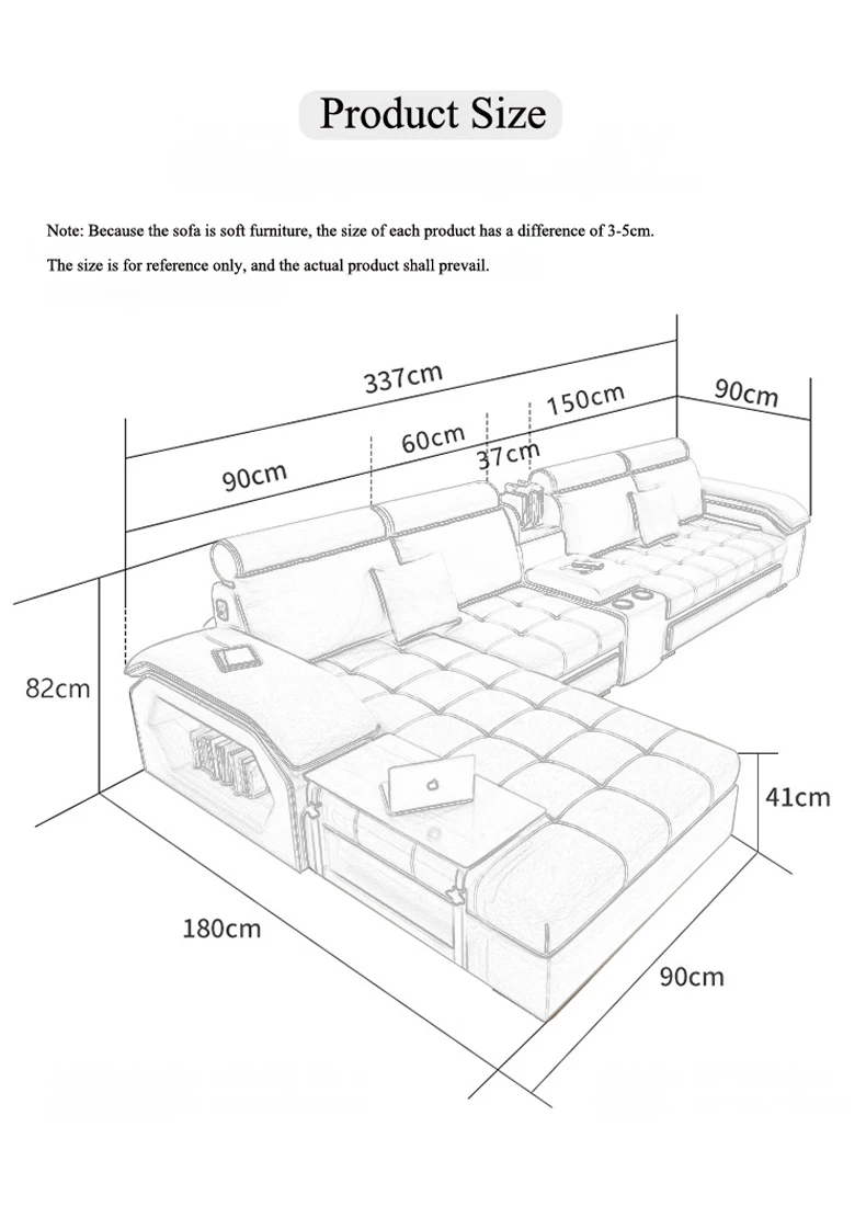 Chesterfield Living Room Furniture Sectional Sofa Set L Shape Sofa