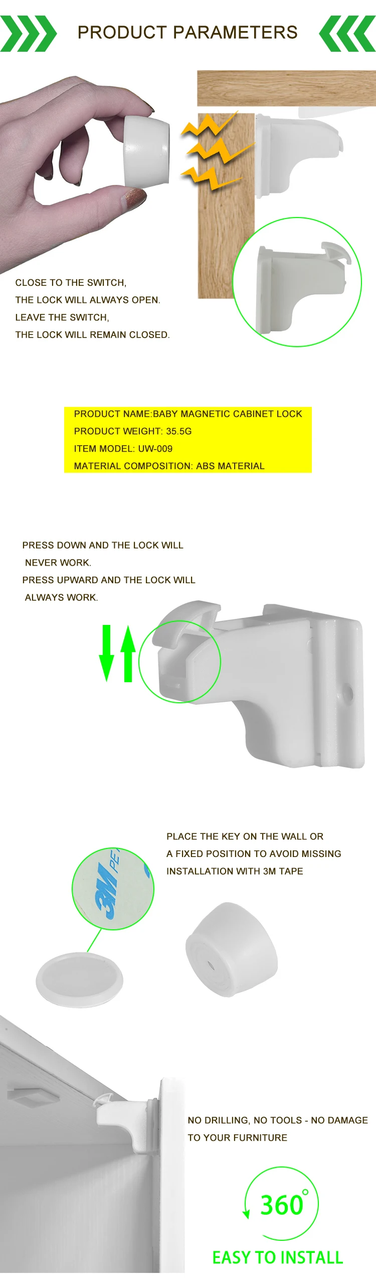 Baby Proofing Locks Child Safety Adhesive