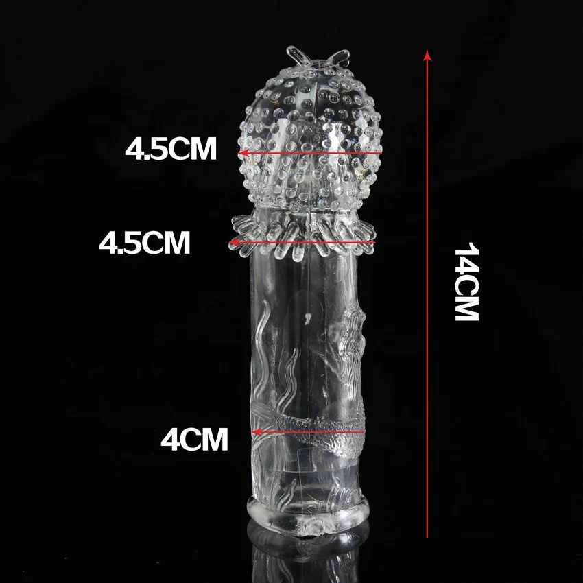 Popular Adult Reusable Intimate Penis Enlargement Condom  Large Condoms Spirit Draggon Silicone Sex Toys Condom for Men