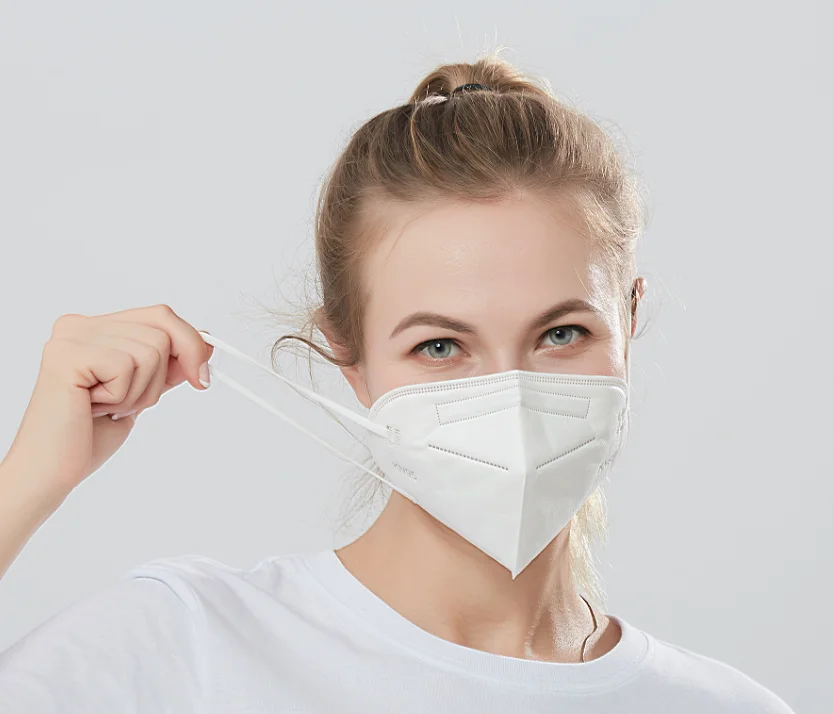 
Wholesale white c-shaped 5 layers KN95 disposable earloop face masks respirator manufacturer 