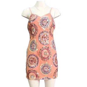 Women's Short Dress Custom Sequin Sexy Backless Camisole Women's Dress