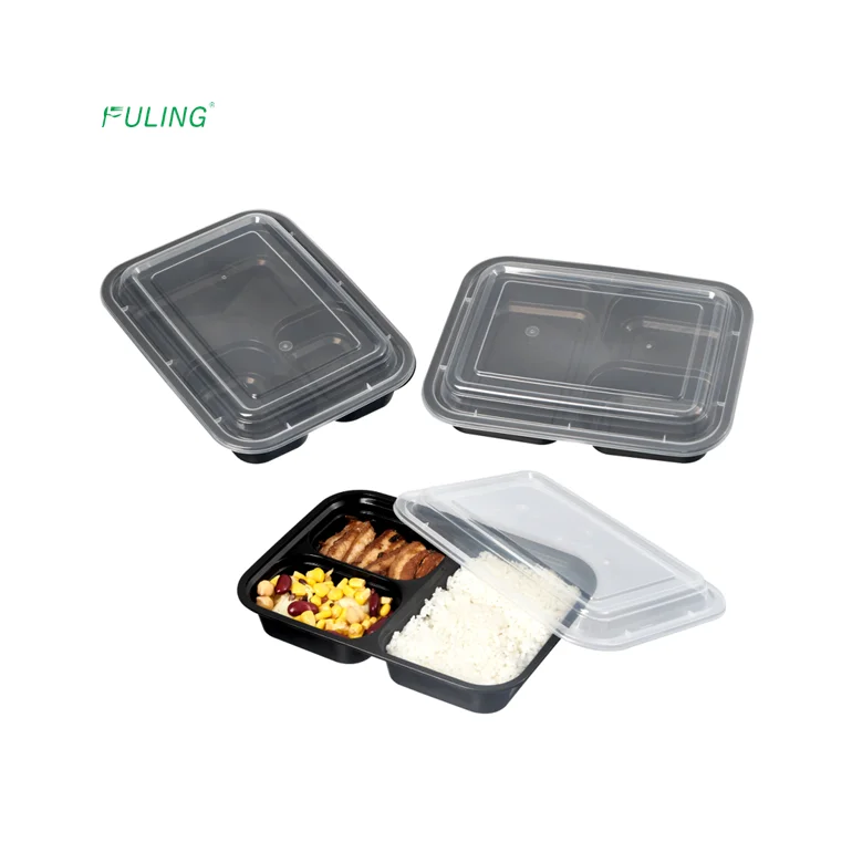 Meal Prep Plastic Microwavable Food Containers For Meal Prepping With Lids  28 oz. 1 Compartment Black Rectangular Reusable Storage Lunch Boxes -BPA-Free  Food Grade -Freezer & Dishwasher Safe 