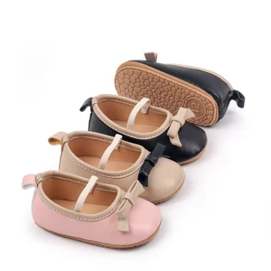 Fashion Patchwork Simple Pu Leather Toddler Baby Girls Shoes 0-12 Months