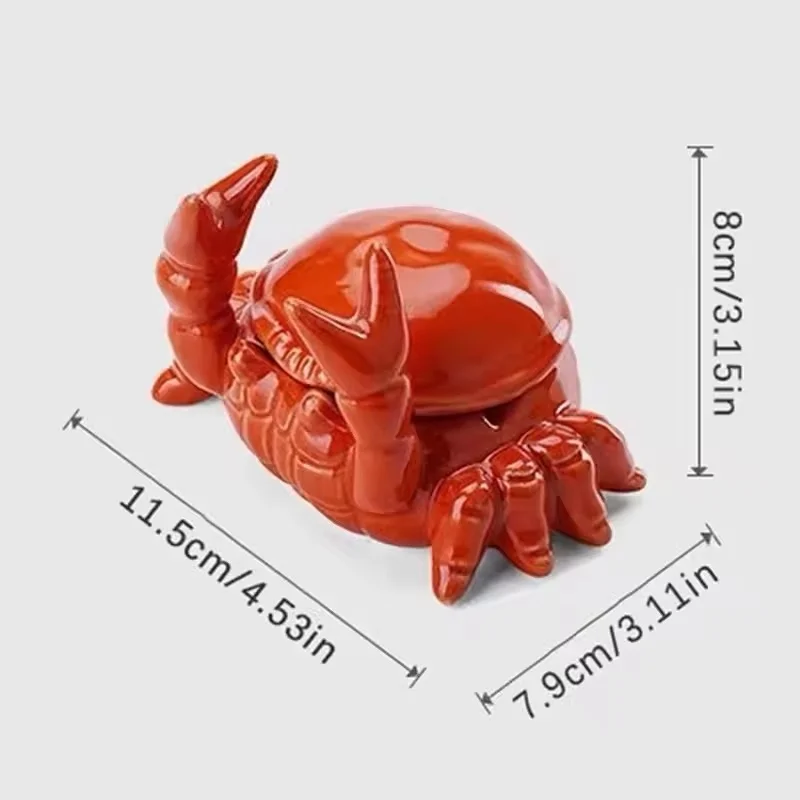 Promotional Creative Ceramic Cigar Ashtray with Lid Cute Crab Design for Office Home Living Room Decoration Ornaments Ash Tray