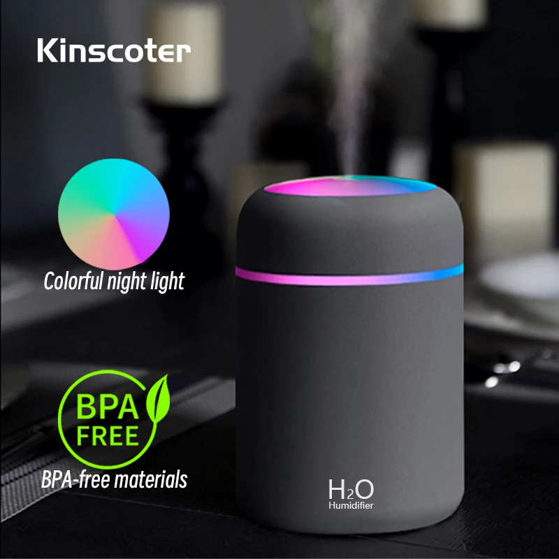 Kinscoter Mini Ultrasonic Atomizer USB Air Humidifier for Home Hotel Car School