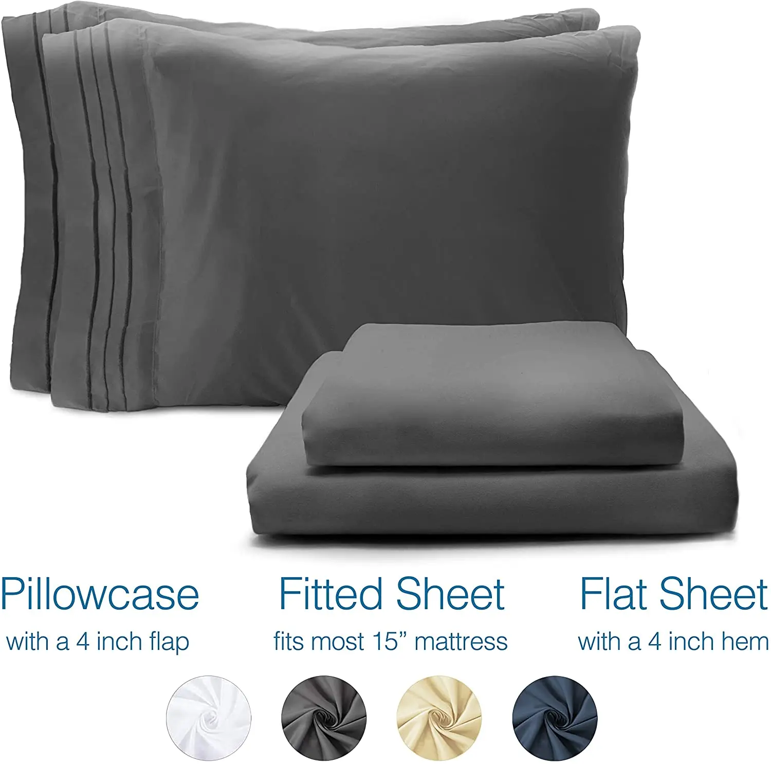 Top Quality Microfiber Fabric Soft Bed Sheet Set Full Size Solid Color Bed Sheet Set Buy