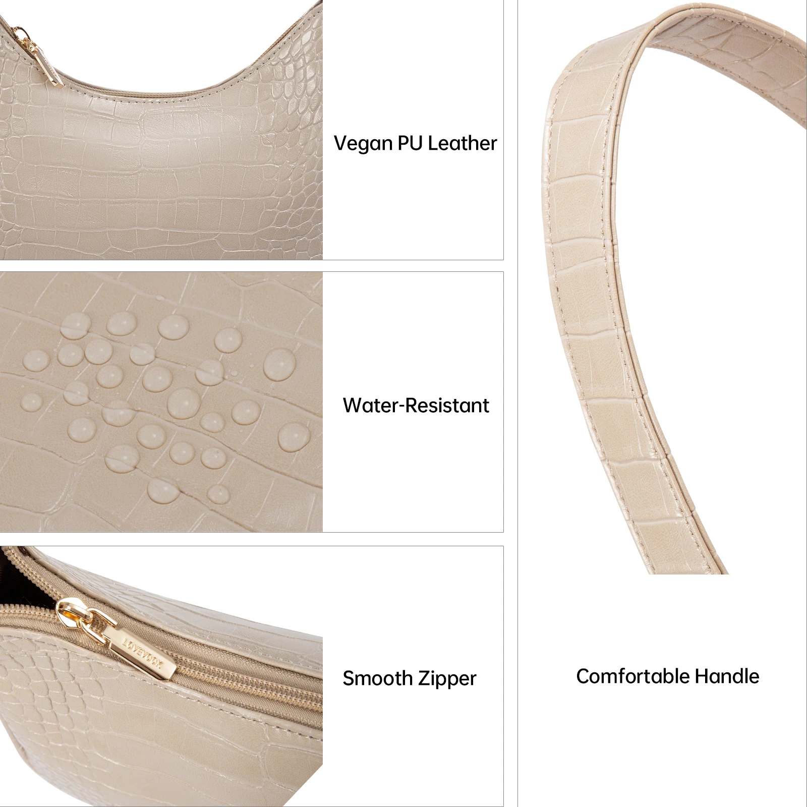 LOVEVOOK 2024 Cute Vegan Leather Ladies Fashion Shoulder Handbags