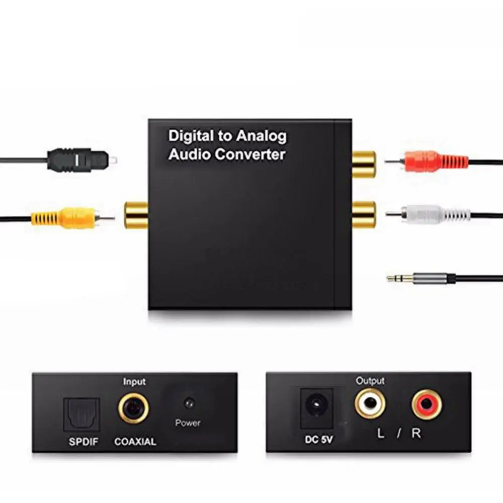 Optical Fiber Coaxial RCA Digital to Analog Audio Converter
