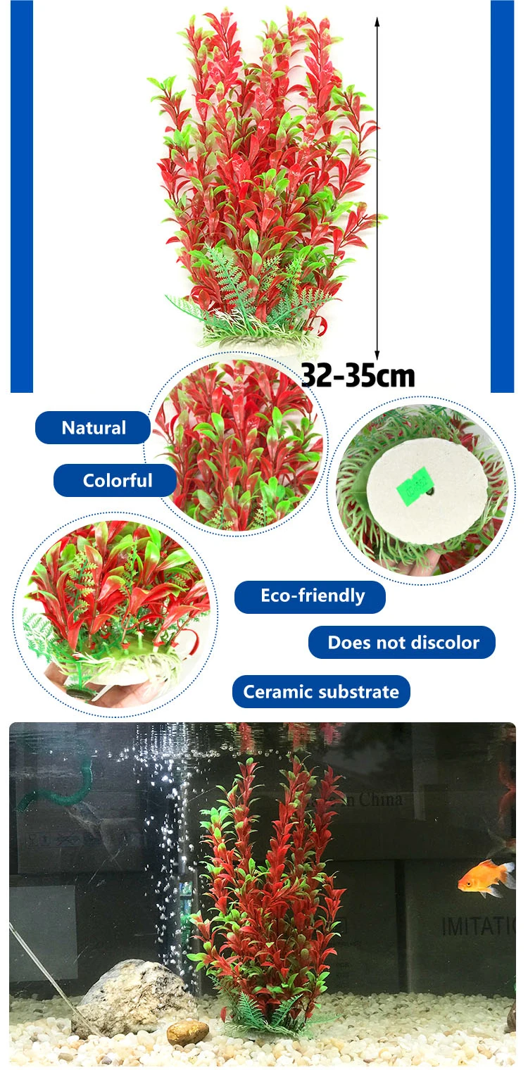 Artificial Plant Decoration Plastic Simulation Aquascaping Tool Aquarium Fish Tank Underwater Aquatic Plants