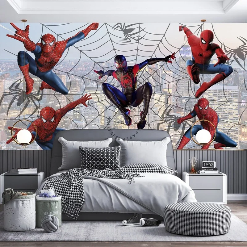 New York Cityscape Spider-Man Wallpaper - Waterproof Silk