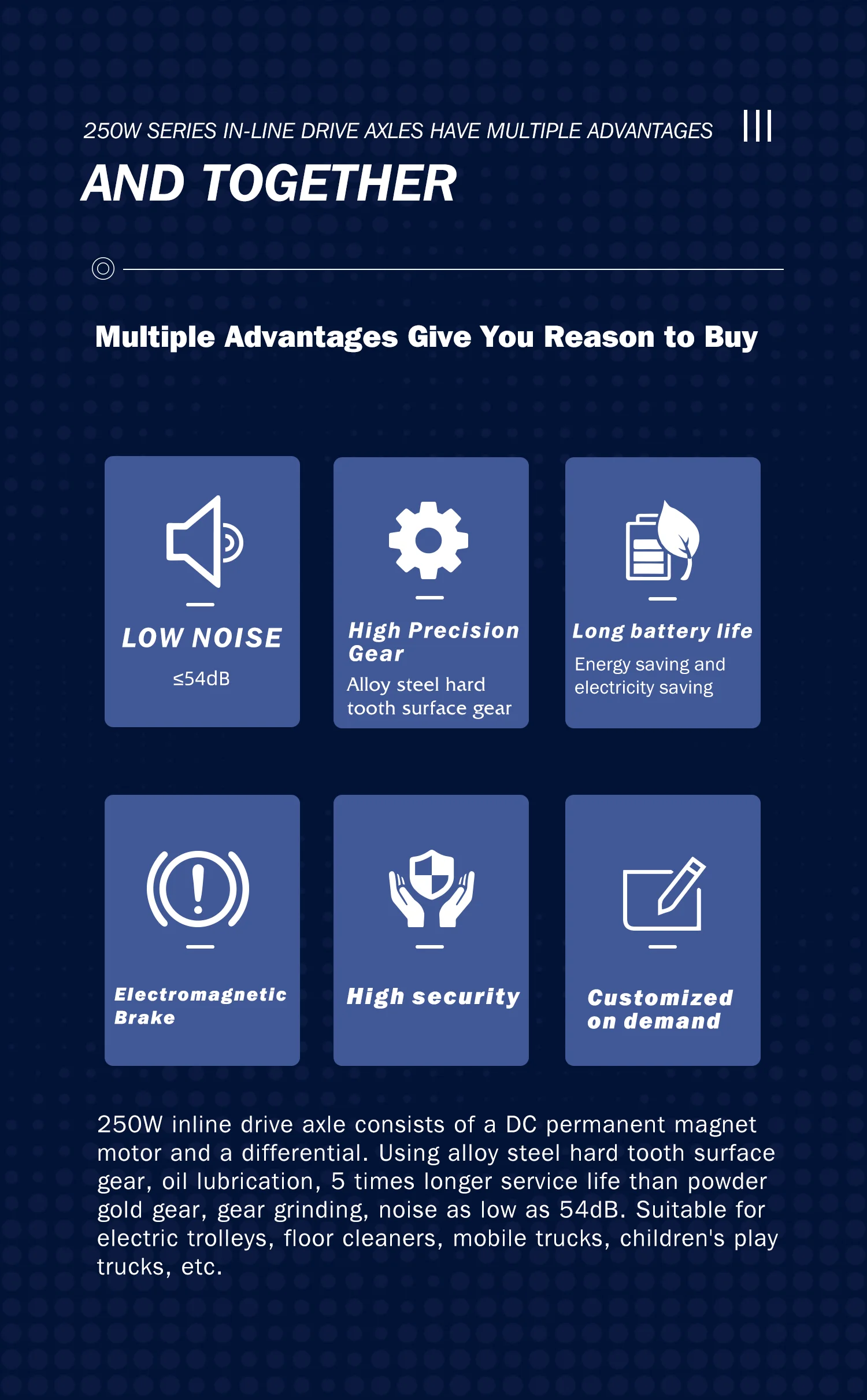 250w Bldc 24v Electric Motor Differential Permanent Brush For