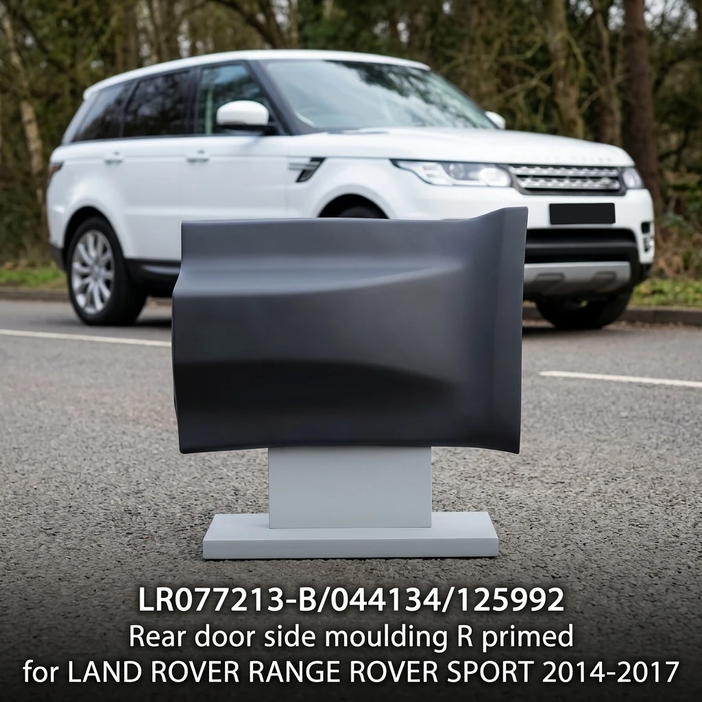 Rigenstar LR077213-B044134125992 Factory Dimension Spec Rear Door Side Moulding R Primed Gloss Black for for