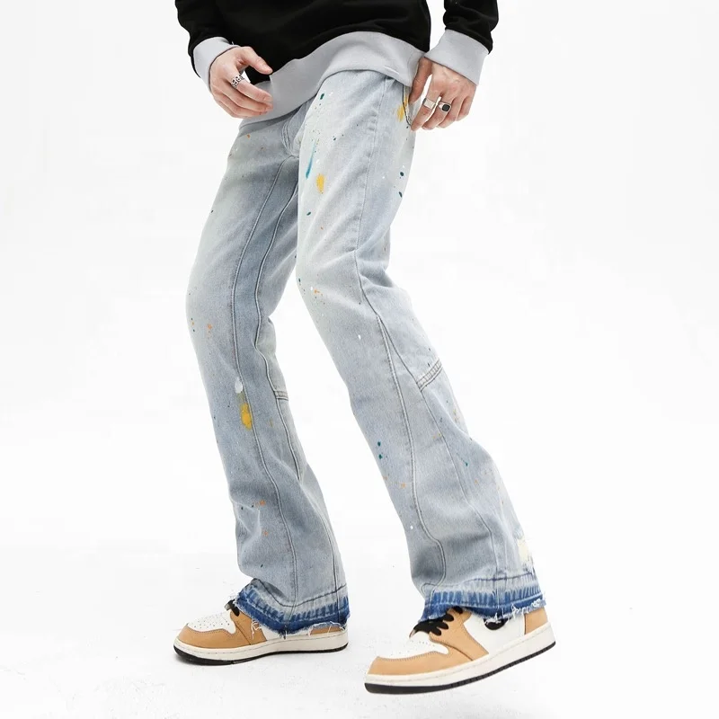 Wholesale New Style Vintage Hip Hop Denim Jeans Pants Painting