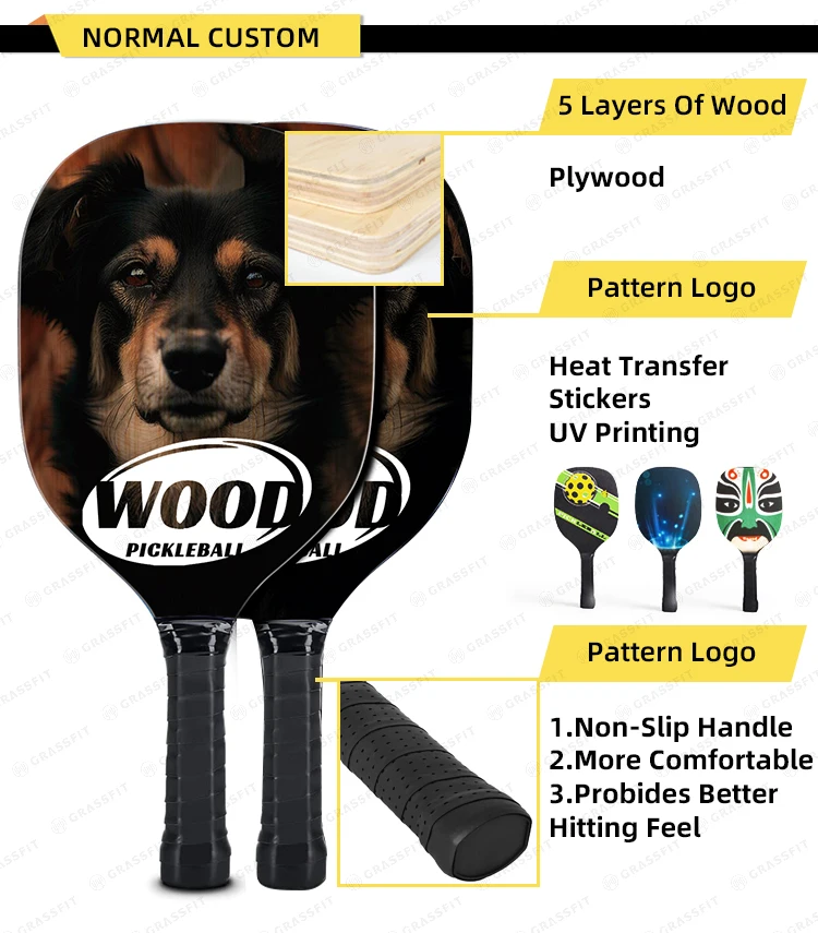 thumbnail image 2 of NIROBI Sports Wood Pickleball Paddles Set – 2 Paddles With 7-Layer Hardwood Core, Edge Guard, 4 Balls & Carry Bag 2 of 11