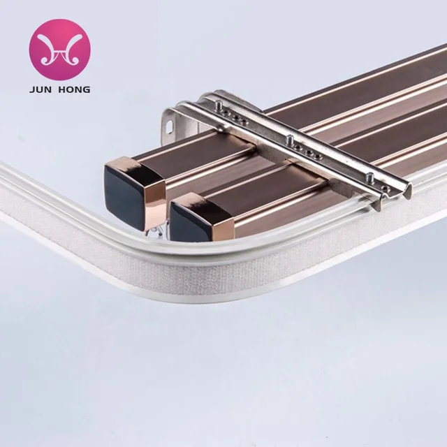 Manufacturer Aluminum Extrusion S Fold Ripple Fold Silent Gliss Curtain Track Rail Set