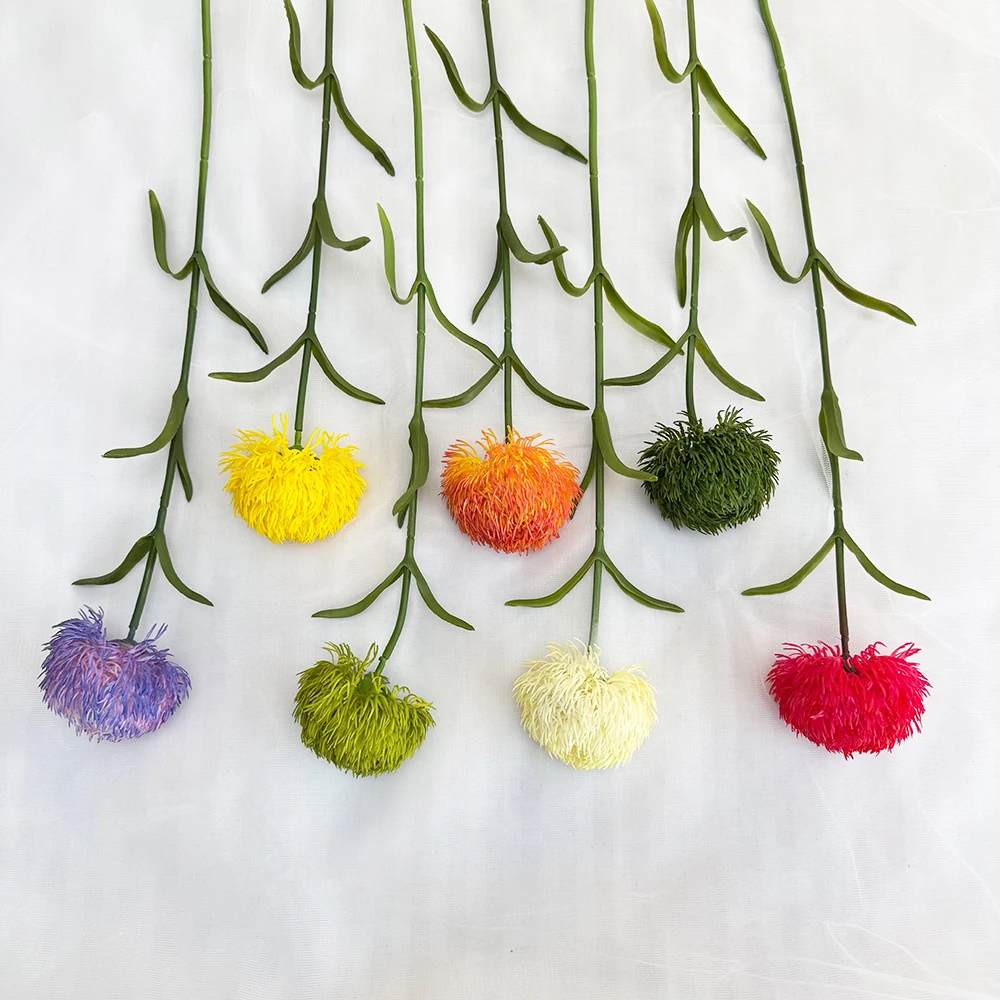 product qyy single soft rubber dianthus viridis high quality artificial flowers colorful custom real touch for wedding christmas-54