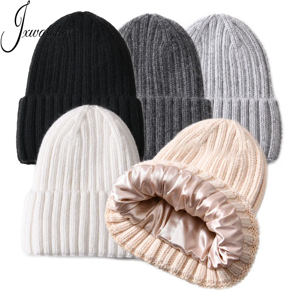 Fashion Women Wholesale Ski Skully Thick Warm Knitted Hats Striped Cuffed  Luxury Wool Cashmere Knit Custom Designer Beanies - China Cap and Hat price