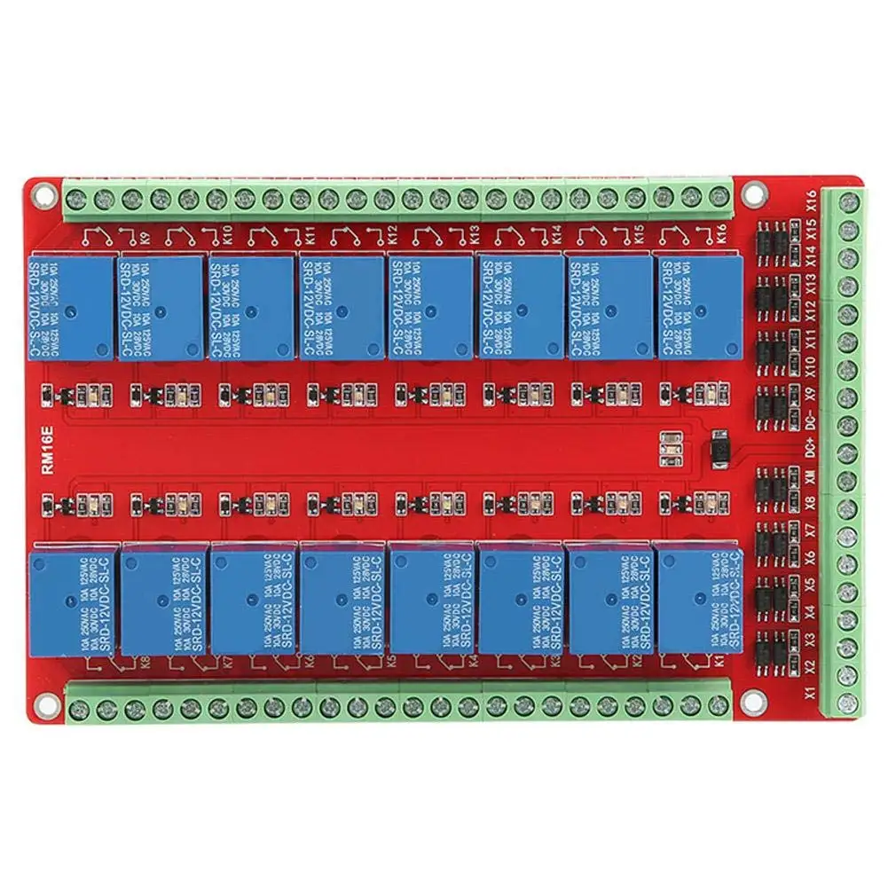 Two Way Isolated Type Optocoupler 16 Channel Relay Module Interface