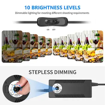 Neewer Photo Light Box Kit Studio Photography Lighting Shooting Tent with 2 LED Light Panel (100pcs LED Beads)/3 Color Backdrops detail image