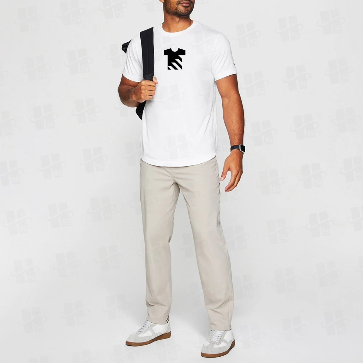 Garments Curved Scoop Cotton Men’s T Shirt Oem Label Scallop Plain White Tee Rounded Bottom T Shirt