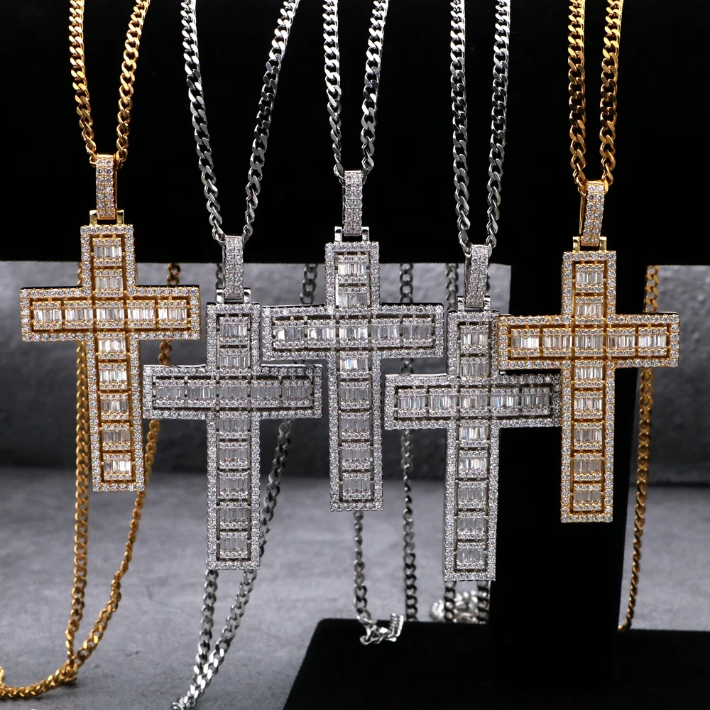 Gold Cross Pendant Necklace,Silver 