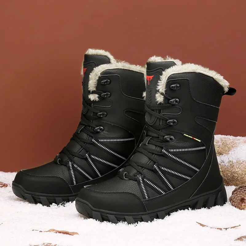 Venta directa de los fabricantes de nuevas botas de nieve gruesas y cálidas  de alta calidad para hombres de invierno